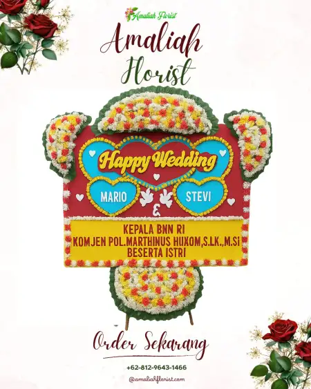 Papan Bunga Pernikahan Gika